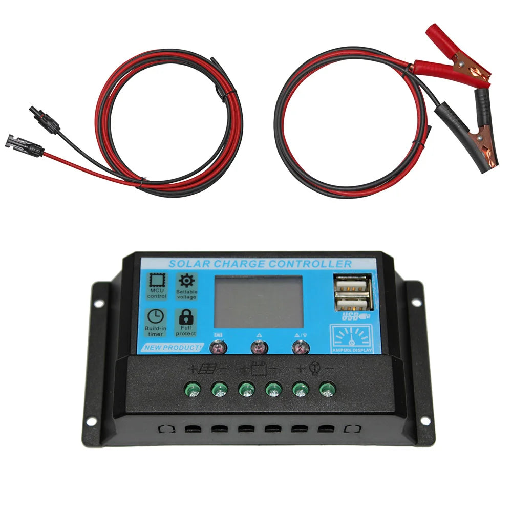Solar Panel kit Accessories 10a 20a 30a 40a 50a 60a PWM Controller 12v 100w Flexible Module Cable Battery - 54 Energy - Renewable Energy Store