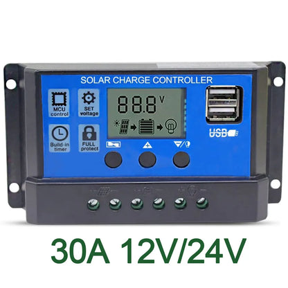 Solar Panel kit Accessories 10a 20a 30a 40a 50a 60a PWM Controller 12v 100w Flexible Module Cable Battery - 54 Energy - Renewable Energy Store