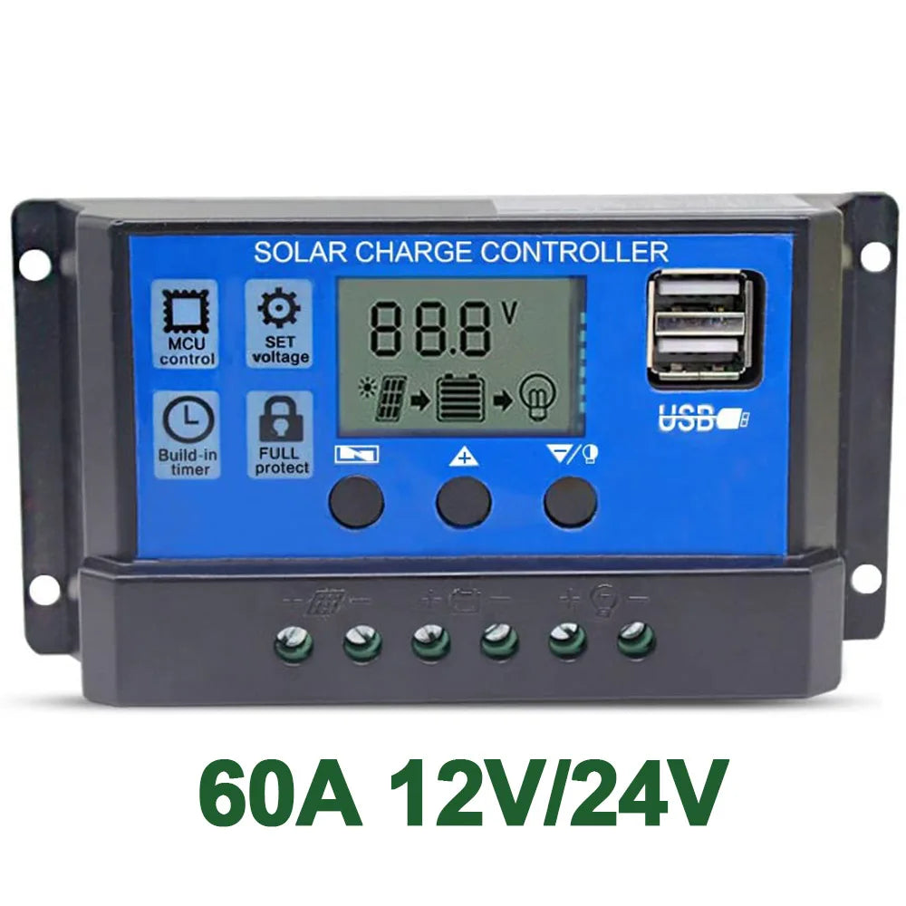 Solar Panel kit Accessories 10a 20a 30a 40a 50a 60a PWM Controller 12v 100w Flexible Module Cable Battery - 54 Energy - Renewable Energy Store