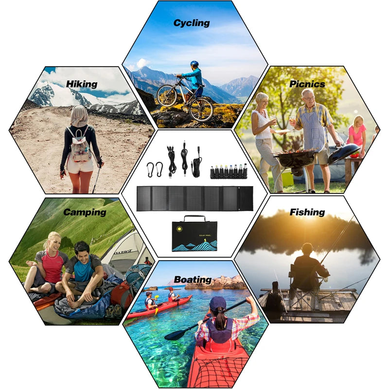 Solar Panel Portable Folding 1000W Bag USB+DC Output Solar Charger Outdoor Power Supply - 54 Energy - Renewable Energy Store