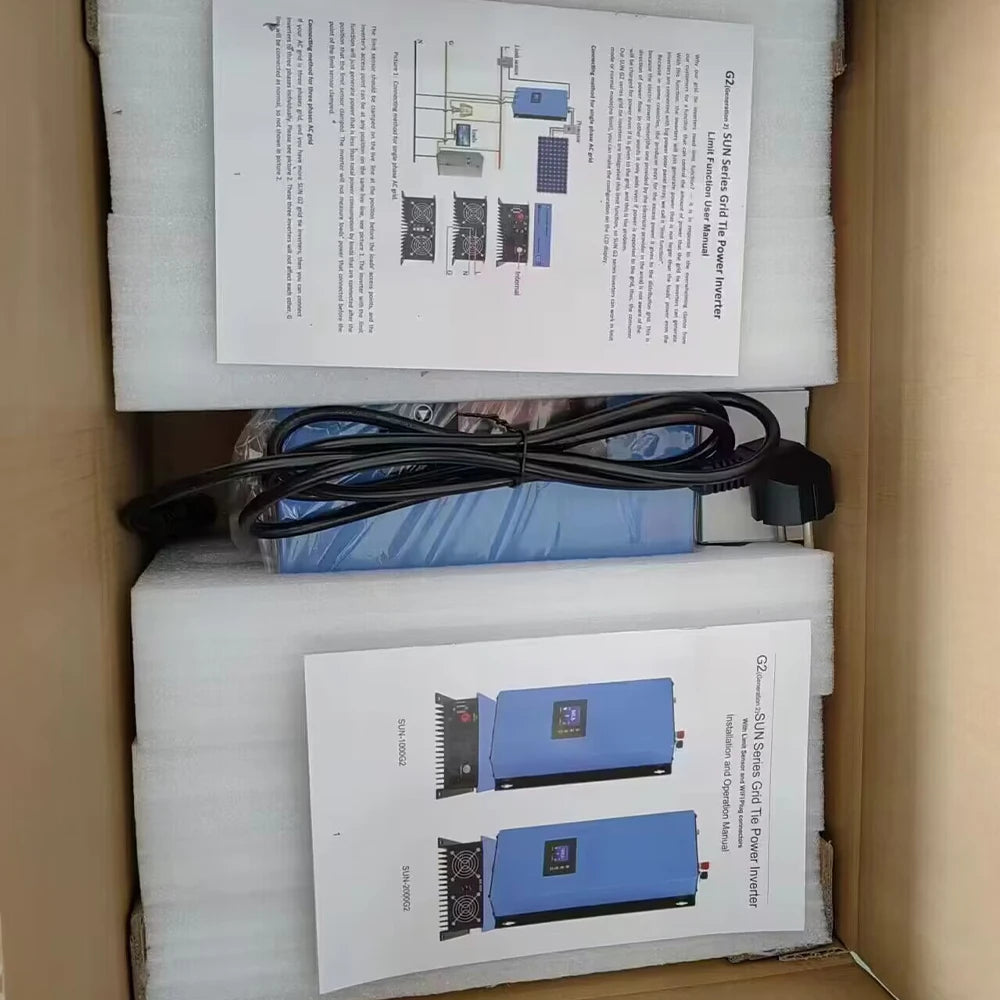 Solar Power Grid Tie Inverter 1000W Pure Sine Wave MPPT with Limiter WIFI for 3 Phase Wind Turbine Generator DC45-90V AC230V by 54 Energy - Renewable Energy Store