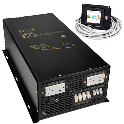 Split-phase Pure Sine Wave Solar Inverter Power 9000W Battery 24V/36V/48V/96V DC to 110/220V,120/240V AC Converter Wired Control by 54 Energy - Renewable Energy Store