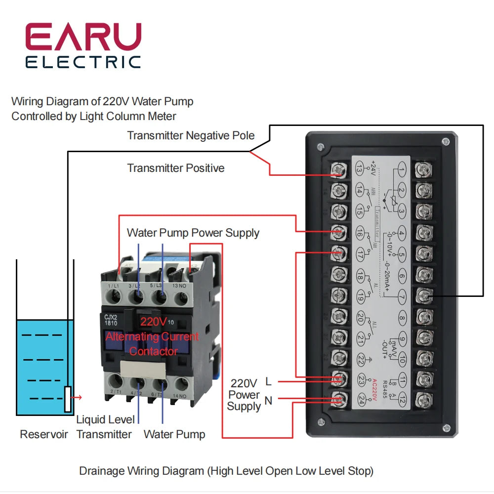 Contrôleur de Pression Intelligent T80 AC220V Afficheur à Colonne Lumineuse 4-20mA Transmetteur de Niveau de Liquide pour Viscosimètre Eau Huile Eaux Usées