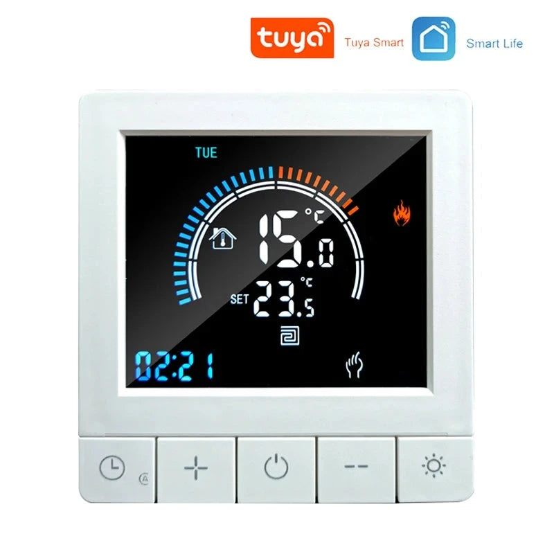 TUYA WiFi Smart Thermostat Temperature Controller For Electric Floor Heating Water Gas Boiler Digital LCD Display Wall Mounted by 54 Energy - Renewable Energy Store