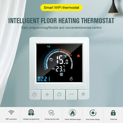TUYA WiFi Smart Thermostat Temperature Controller For Electric Floor Heating Water Gas Boiler Digital LCD Display Wall Mounted by 54 Energy - Renewable Energy Store