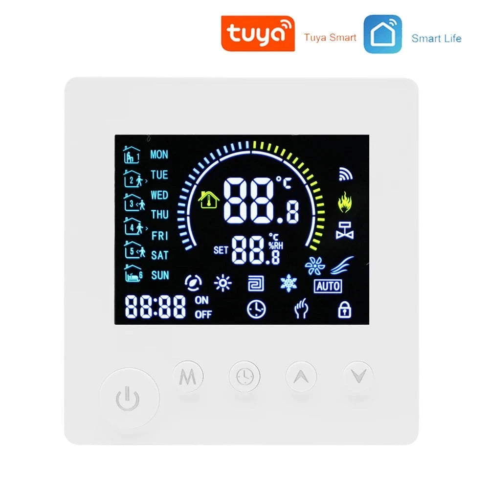TUYA WiFi Thermostat Temperature Controller Water Electric Floor Heating TRV AC90V-240V 3A 16A Digital LCD Display Wall Mounted by 54 Energy - Renewable Energy Store