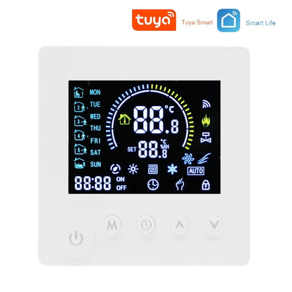 TUYA WiFi Thermostat Temperature Controller Water Electric Floor Heating TRV AC90V-240V 3A 16A Digital LCD Display Wall Mounted by 54 Energy - Renewable Energy Store