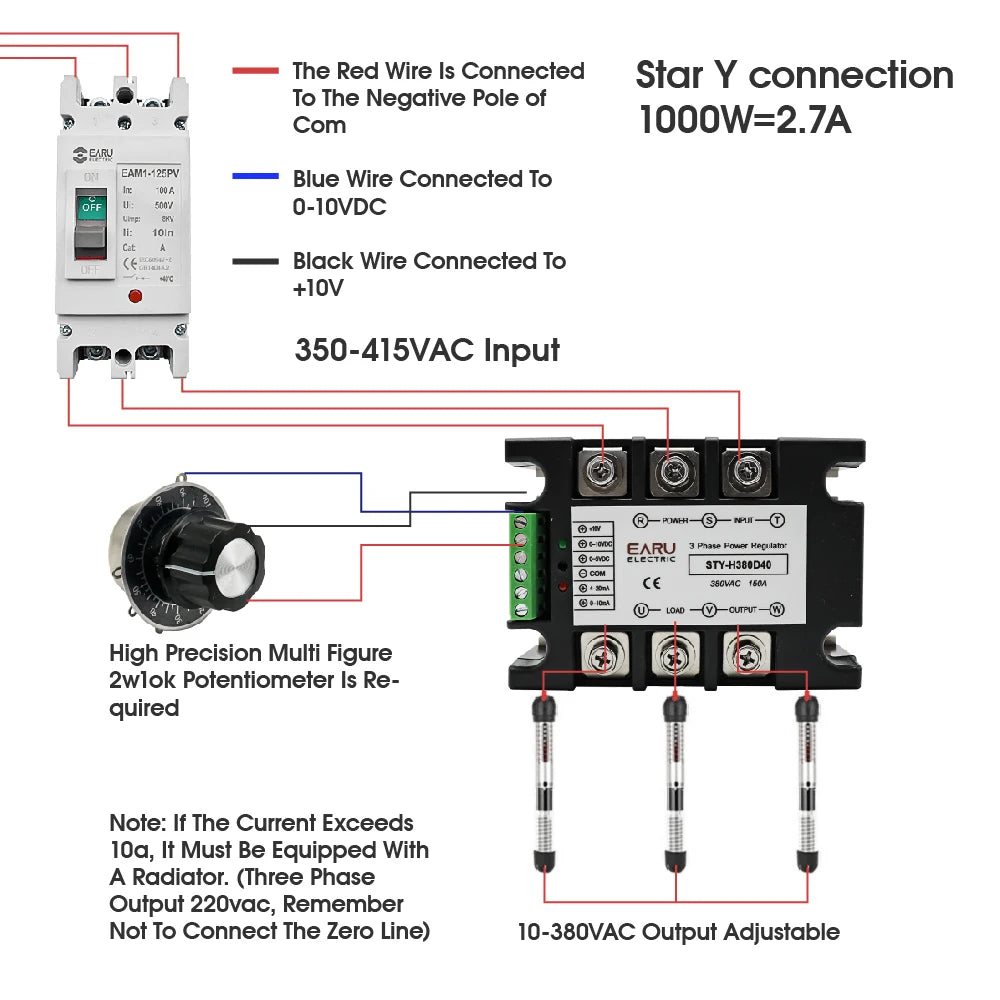 Three Phase AC Voltage Regulating Module Power Regulator Thyristor 380V Solid State Relay Dimming 25A-400A Potentiometer Control by 54 Energy - Renewable Energy Store