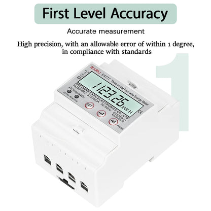 Compteur d'énergie triphasé LCD rétroéclairé bidirectionnel kWh avec communication à distance RS485 pour la lecture des compteurs AC 380V