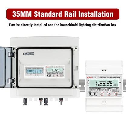 Compteur d'énergie triphasé LCD rétroéclairé bidirectionnel kWh avec communication à distance RS485 pour la lecture des compteurs AC 380V