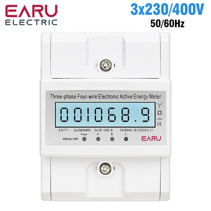 Compteur d'énergie triphasé LCD rétroéclairé bidirectionnel kWh avec communication à distance RS485 pour la lecture des compteurs AC 380V