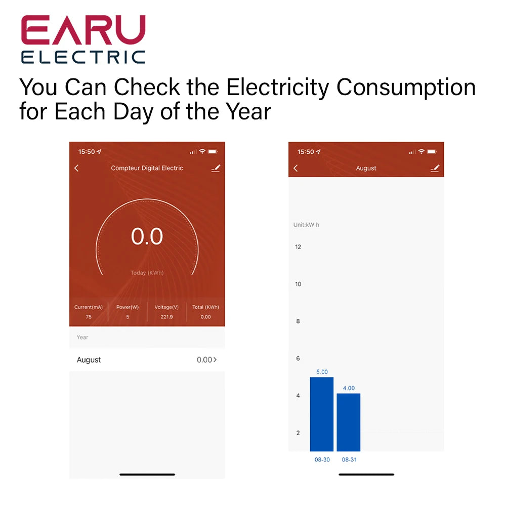Tuya Smart Life App WiFi Energy Meter AC 110V 230V 63A With Current Transformer Clamp KWh Power Monitor Electricity Statistics by 54 Energy - Renewable Energy Store