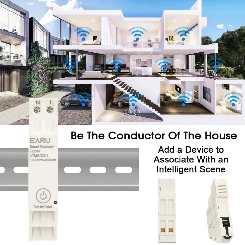 Passerelle Tuya Smart Life App ZigBee 3.0 Hub Appareils domestiques intelligents Pont sans fil Télécommande Dispositif d'automatisation Fonctionne sur rail DIN