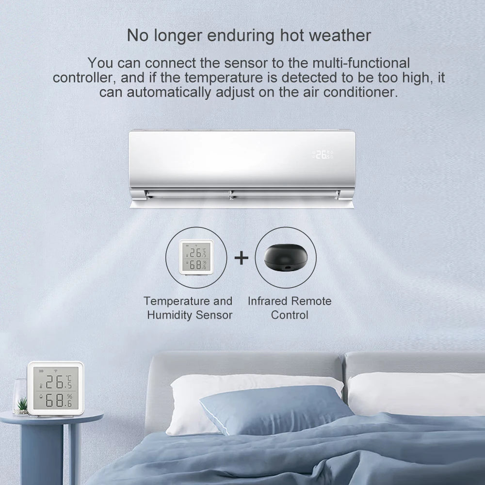 Tuya Smart Life WIFI Temperature Humidity Sensor Indoor Hygrometer Thermometer Detector Remote Control Support Alexa Google Home by 54 Energy - Renewable Energy Store