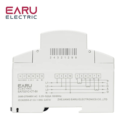 Compteur d'électricité triphasé bidirectionnel Tuya Smart avec WiFi et ZigBee pour la surveillance de la consommation (kWh), doté d'une interface RS485 AC 380V