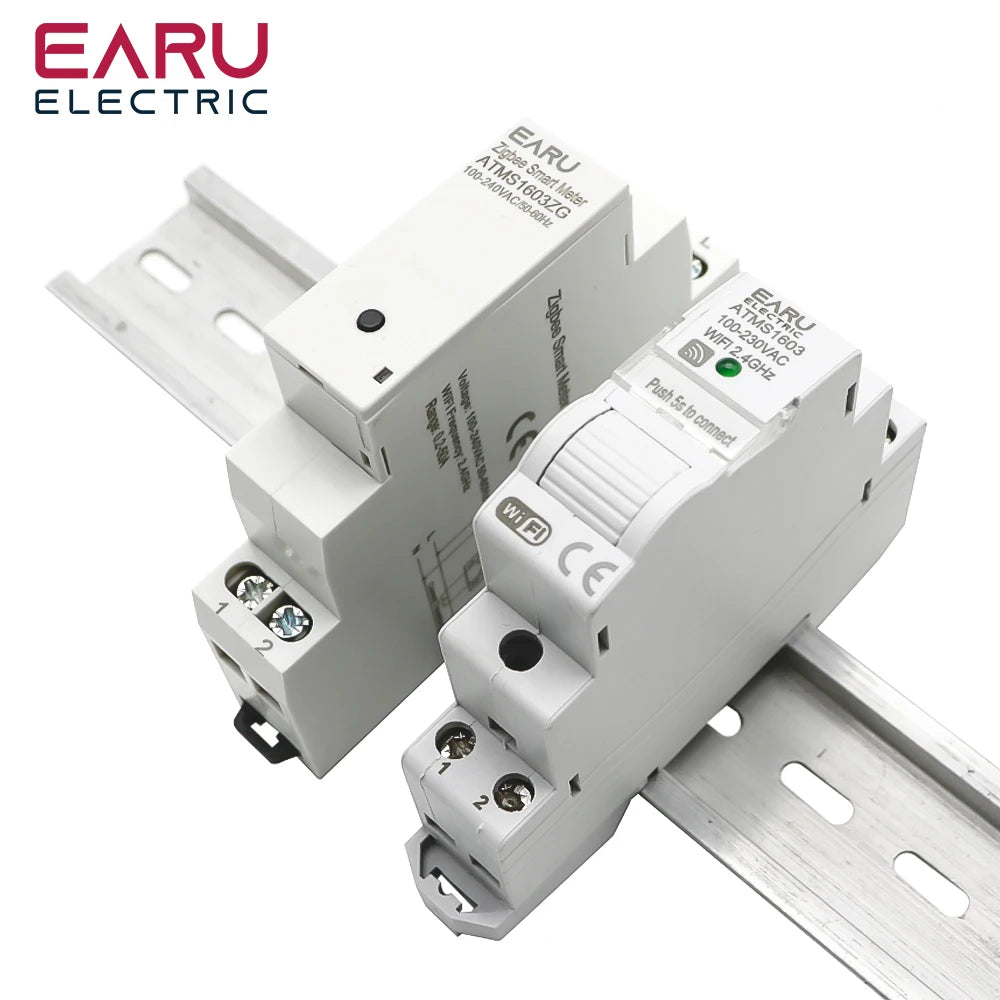 Tuya Smart WiFi Zigbee Electricity KWH Meter Din Rail Single Phase AC 110V 240V 50A 63A CT AC Meter App Real Time Monitor Power by 54 Energy - Renewable Energy Store
