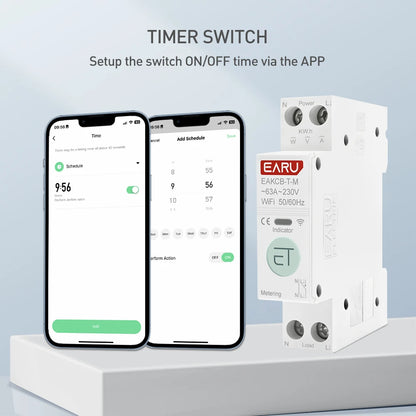 Tuya WiFi Smart Circuit Breaker MCB 1P+N 63A Timer Power Energy kWh Voltage Current Meter Protector Voice Remote Control Switch by 54 Energy - Renewable Energy Store