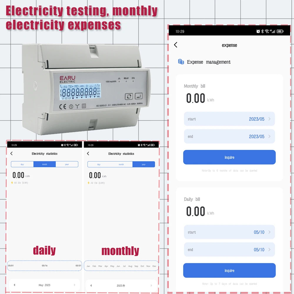 Tuya WiFi ZigBee Three Phase Two-way Bidirectional Energy KWh Meter Monitor Wattmeter Support Modbus RTU 3*85/190V or 230/400VAC by 54 Energy - Renewable Energy Store