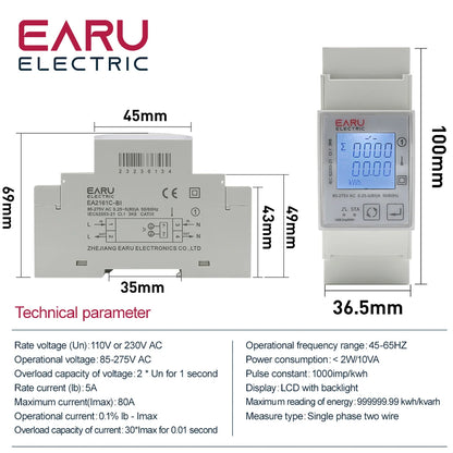 Tuya Wifi Zigbee 110V 220V 80A Smart Single Phase Two-way Bidirectional Energy Meter Timer Power Consumption Monitor KWh Meter by 54 Energy - Renewable Energy Store