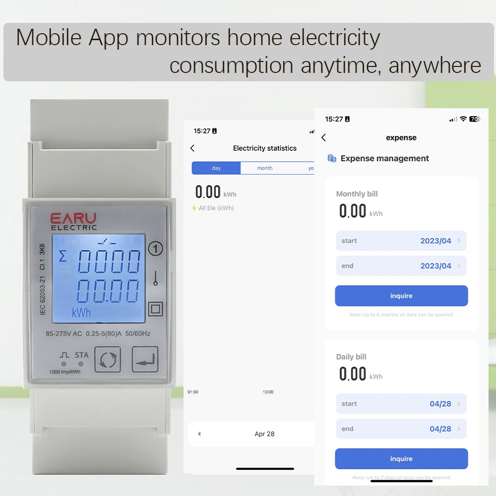 Tuya Wifi Zigbee 110V 220V 80A Smart Single Phase Two-way Bidirectional Energy Meter Timer Power Consumption Monitor KWh Meter by 54 Energy - Renewable Energy Store