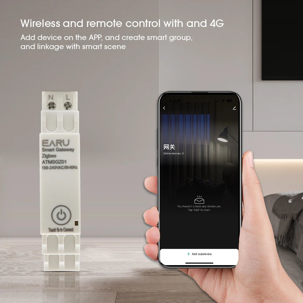 Tuya Wireless Zigbee Bridge Smart Home AC100~240V 50/60Hz Din-Rail Zigbee Gateway Hub Remote Control for Alexa Google Home by 54 Energy - Renewable Energy Store