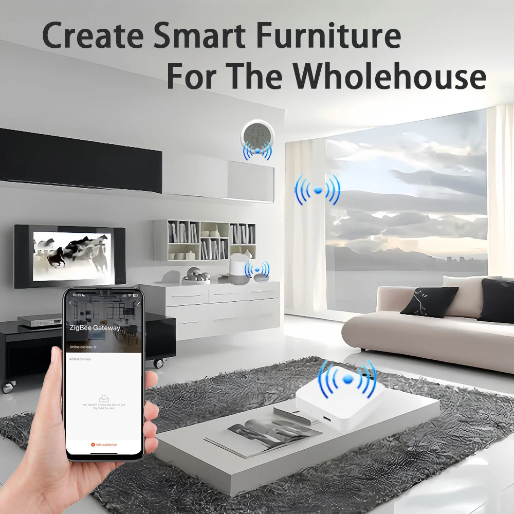 Tuya Wireless Zigbee Bridge Smart Home Zigbee Gateway Hub Remote Control Zigbee Devices Smart Life APP for Alexa Google Home by 54 Energy - Renewable Energy Store