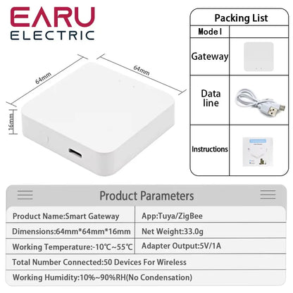 Tuya ZigBee 3.0 Gateway Hub Hogar Inteligente Puente Inalámbrico Smart Life APP Control Remoto Dispositivo de Automatización Compatible con Alexa Google