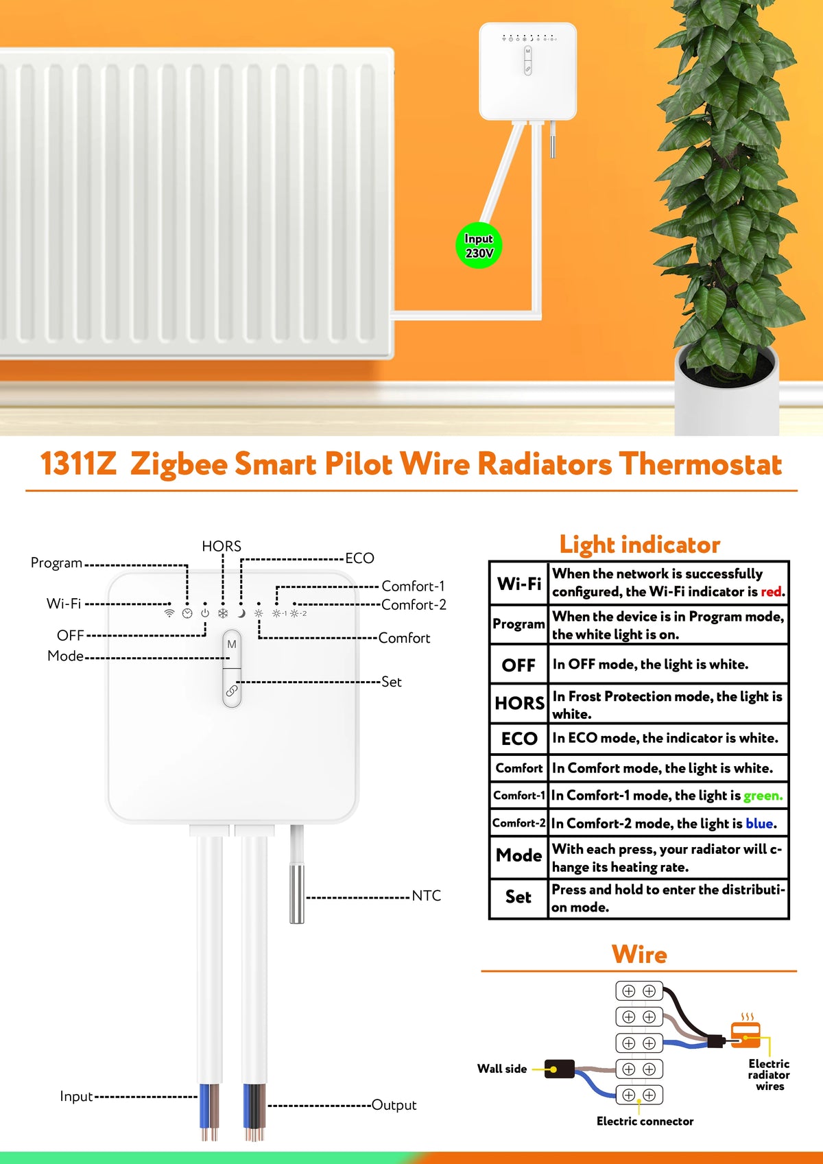 Tuya ZigBee Smart Thermostat For Pilot Wire Heating Radiator Support Ecowatt Electricity Monitoring Remote Control Alexa Google
