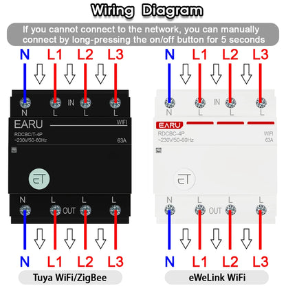 Tuya eWeLink WiFi ZigBee Smart Circuit Breaker MCB 3P+N Timer Relay Switch Voice Remote Control for Alexa Google Home Assistant