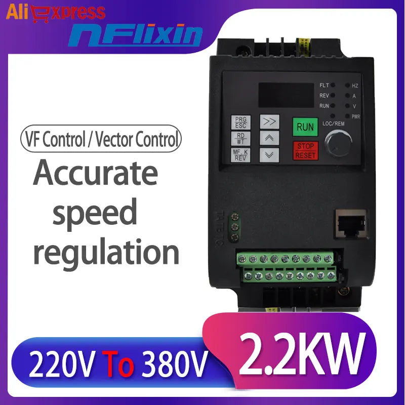 WK310 VFD Inverter 4KW 220V in and 380V out single phase 220V household electric input and Real Three-phase 380V outputWK310 VFD