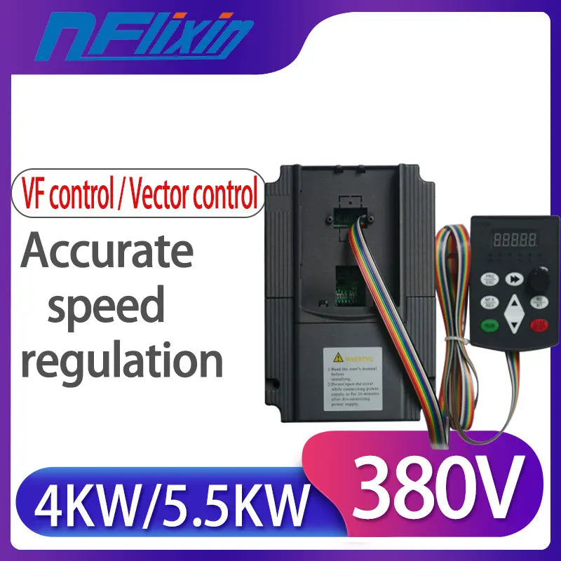 Vector AC 380V 5.5KW Variable Frequency Drive 3-Phase Speed Controller Inverter Motor VFD Inverter Frequency Converter Shiyan