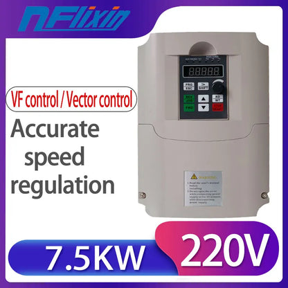 7.5KW VFD Input 220V 1ph to Output 380V 3ph High Performance AC to AC Variable Frequency Inverter