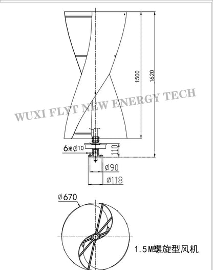 1000W 2000W 3000W Vertical Wind Turbine Generator 3 Phase 12V 24V 48V 96V Upright Coreless Wind Turbine Generator for Home - 54 Energy - Renewable Energy Store
