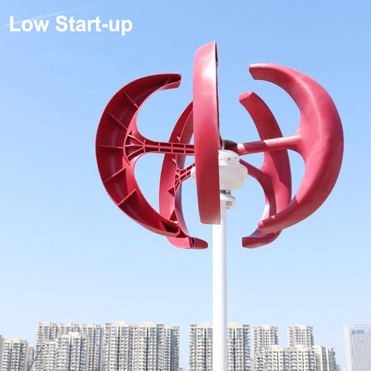 Vertical Windmill Turbine Generator 8kw 5 Blades 12v 24v 48v With MPPT Charge Controller Low Noise Wind Speed Start Rotation by 54 Energy - Renewable Energy Store