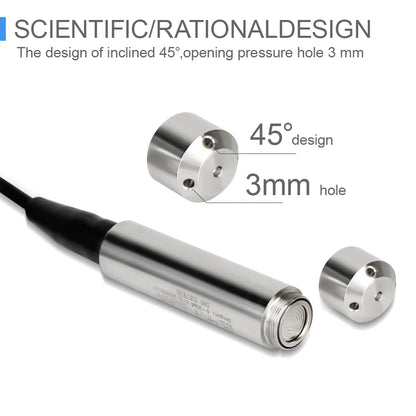 Transmisor de sensor de nivel de agua IP68 – Rango de 0-200 m | Sensor industrial de nivel de líquido de acero inoxidable