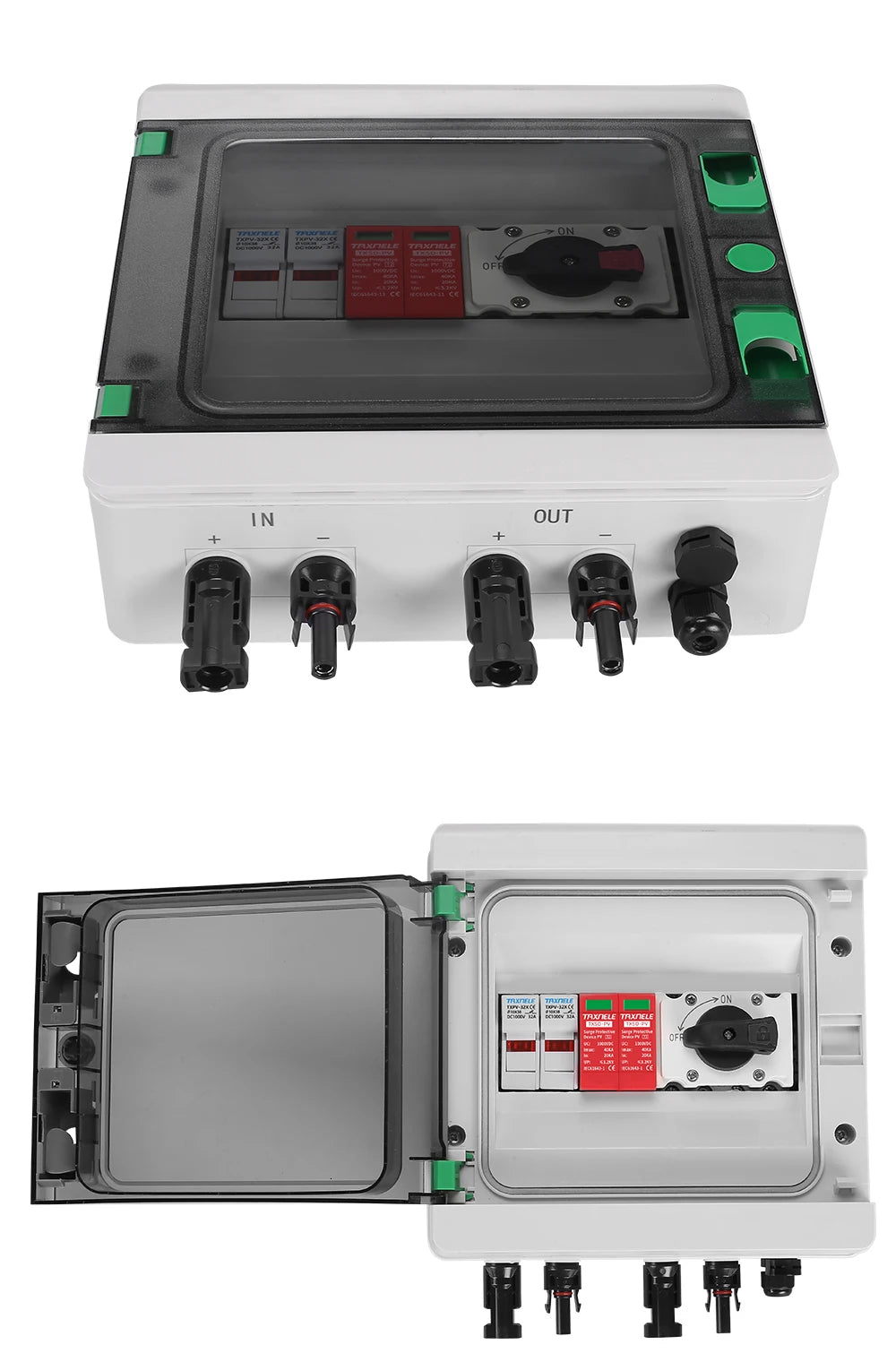 Waterproof Outdoor Surface Mounted DC Distribution Box Combiner with 1-in-1-out 1000V IP65 Solar PV Surge Lightning Protection by 54 Energy - Renewable Energy Store