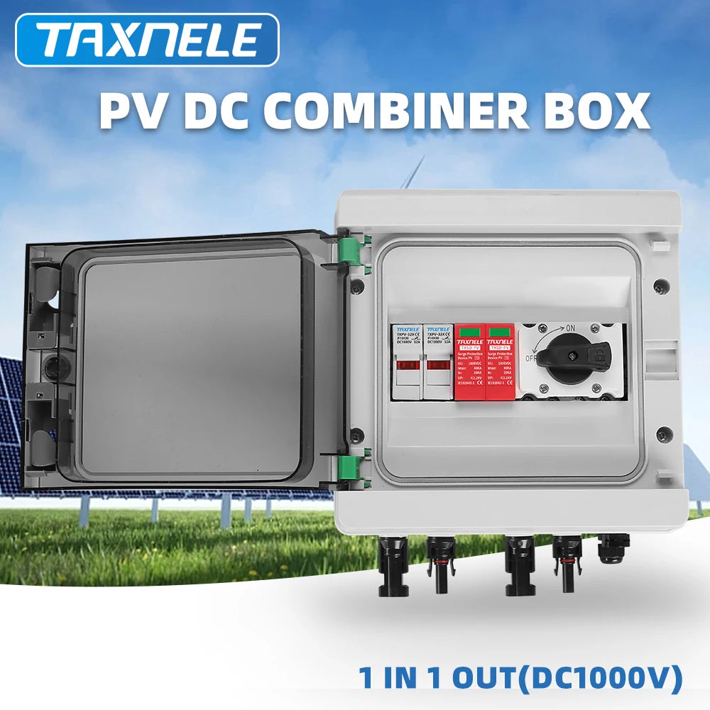 Waterproof Outdoor Surface Mounted DC Distribution Box Combiner with 1-in-1-out 1000V IP65 Solar PV Surge Lightning Protection by 54 Energy - Renewable Energy Store