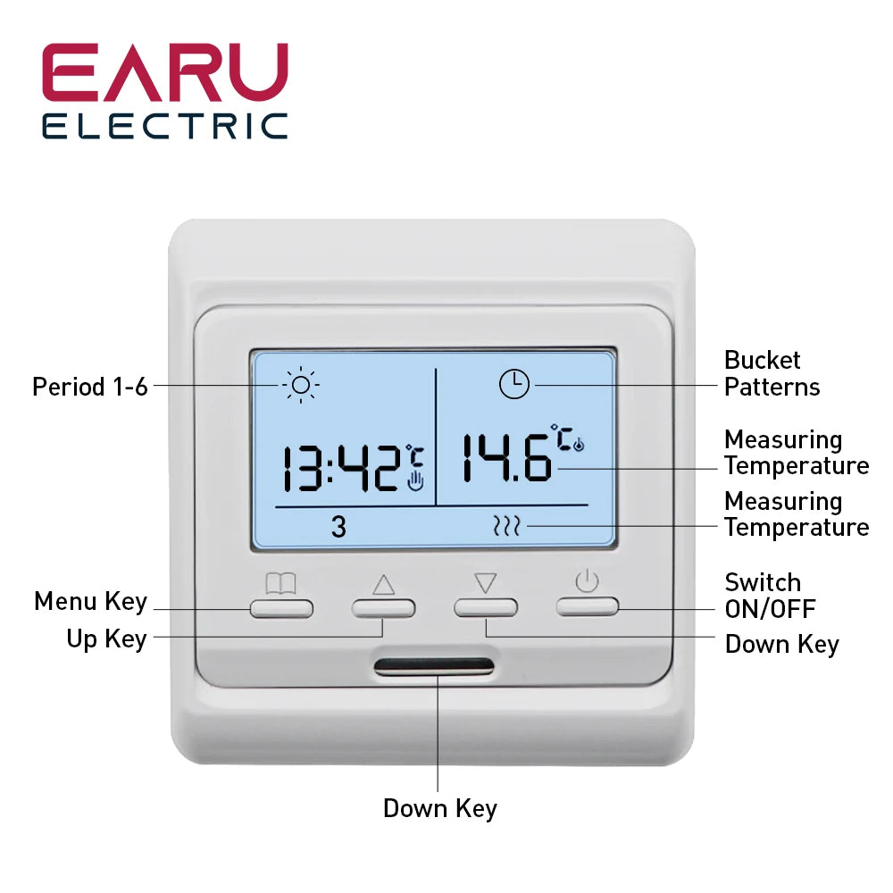 WiFi Smart Thermostat Temperature Controller Electric Floor Heating TRV Water Gas Boiler Remote Control Tuya Alexa Google Home by 54 Energy - Renewable Energy Store