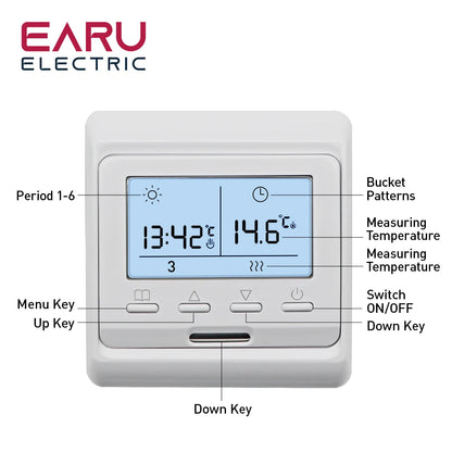 WiFi Smart Thermostat Temperature Controller Electric Floor Heating TRV Water Gas Boiler Remote Control Tuya Alexa Google Home by 54 Energy - Renewable Energy Store