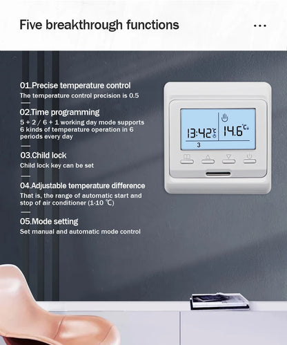 WiFi Smart Thermostat Temperature Controller Electric Floor Heating TRV Water Gas Boiler Remote Control Tuya Alexa Google Home by 54 Energy - Renewable Energy Store