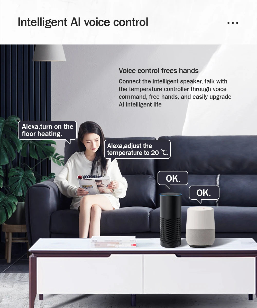 WiFi Smart Thermostat Temperature Controller Electric Floor Heating TRV Water Gas Boiler Remote Control Tuya Alexa Google Home by 54 Energy - Renewable Energy Store