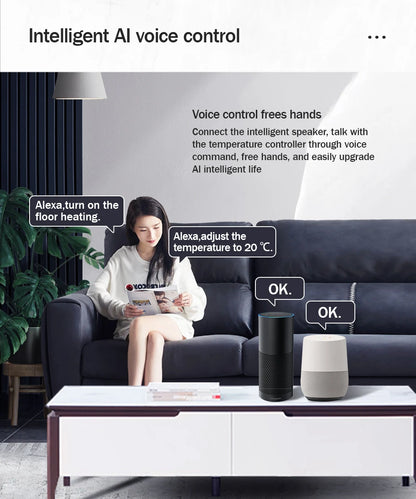 WiFi Smart Thermostat Temperature Controller Electric Floor Heating TRV Water Gas Boiler Remote Control Tuya Alexa Google Home by 54 Energy - Renewable Energy Store