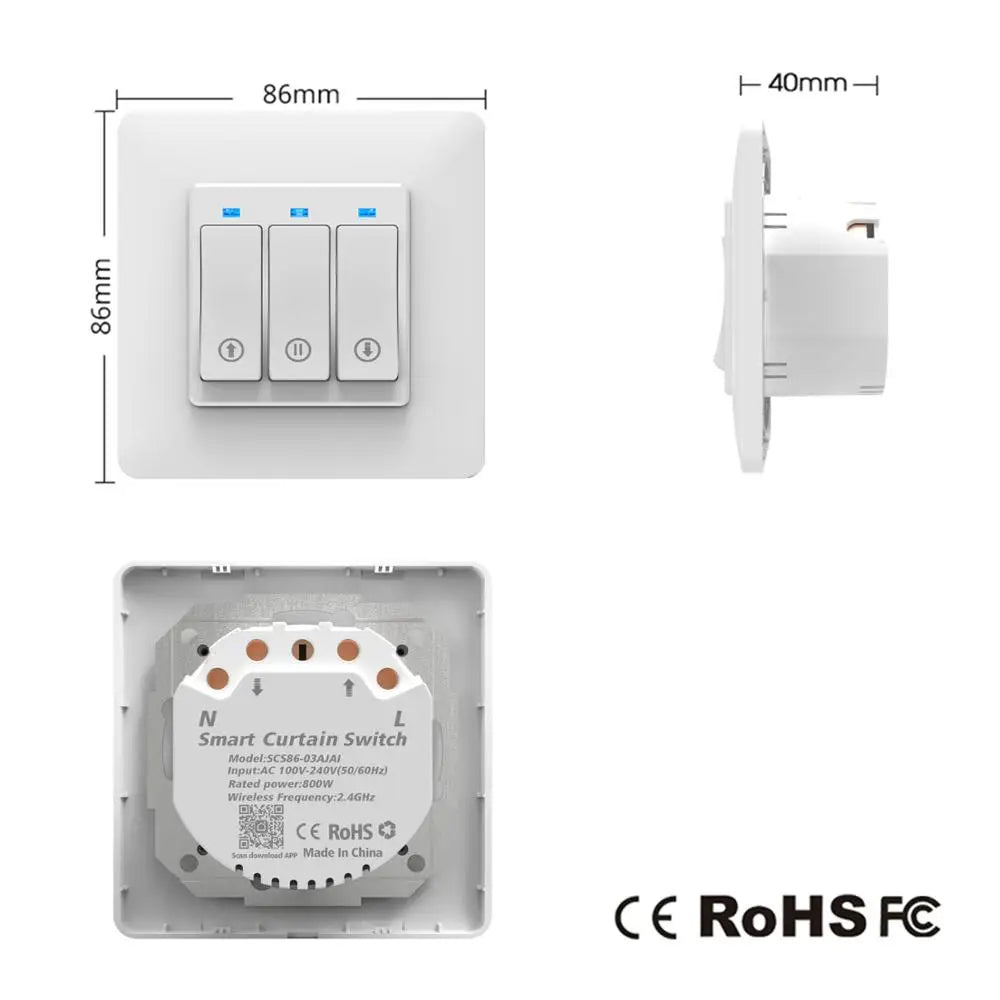 WiFi Timer Curtain Switch Controller for Roller Shutter Electric Motor TUYA Smart Life Smart Home Automation Google Home Alexa by 54 Energy - Renewable Energy Store