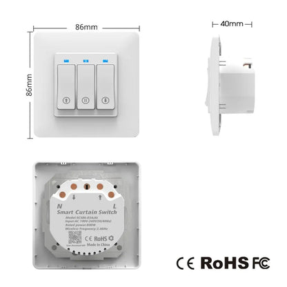 WiFi Timer Curtain Switch Controller for Roller Shutter Electric Motor TUYA Smart Life Smart Home Automation Google Home Alexa by 54 Energy - Renewable Energy Store