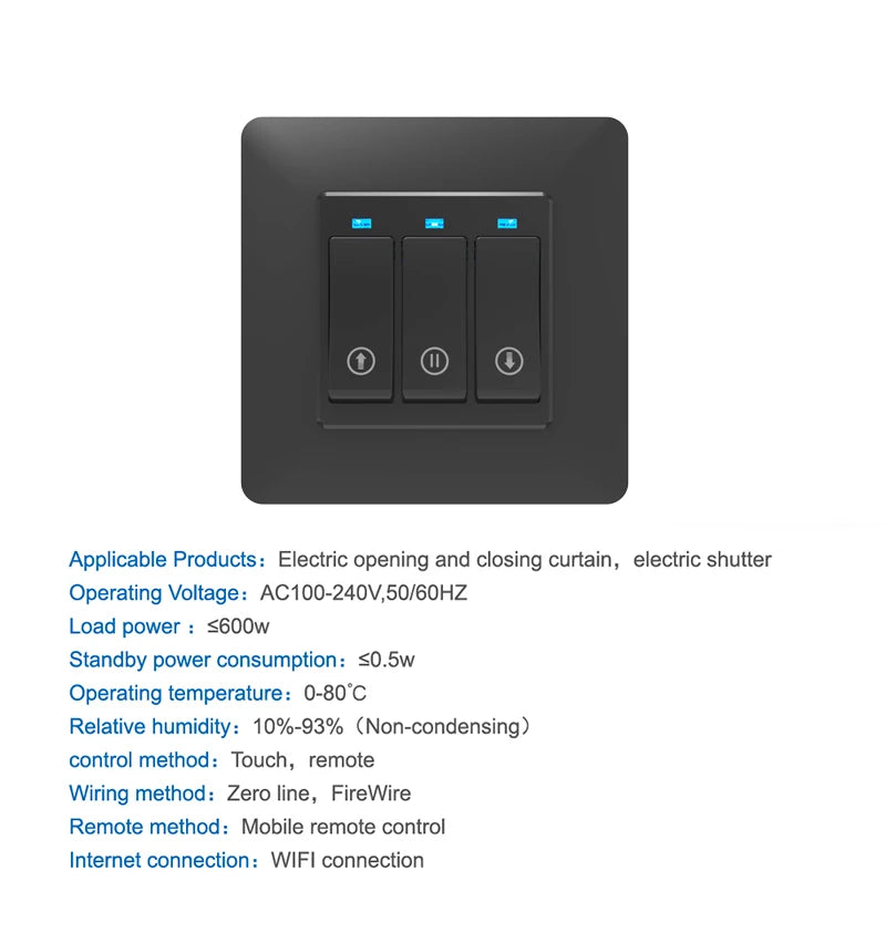 WiFi Timer Curtain Switch Controller for Roller Shutter Electric Motor TUYA Smart Life Smart Home Automation Google Home Alexa by 54 Energy - Renewable Energy Store