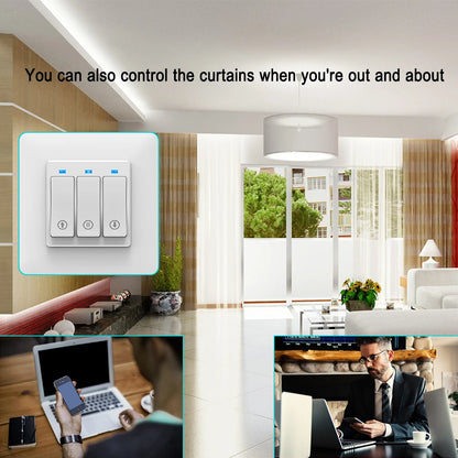 WiFi Timer Curtain Switch Controller for Roller Shutter Electric Motor TUYA Smart Life Smart Home Automation Google Home Alexa by 54 Energy - Renewable Energy Store