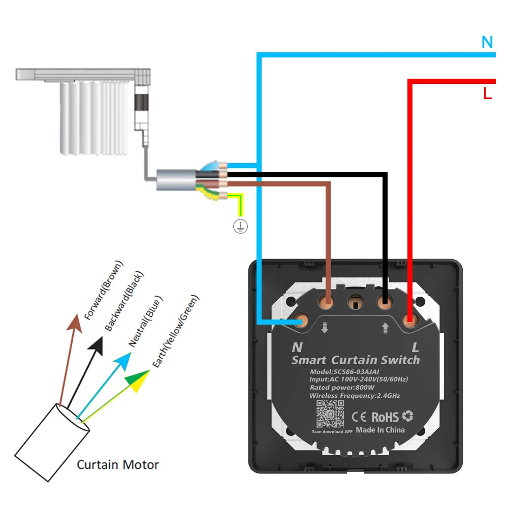 WiFi Timer Curtain Switch Controller for Roller Shutter Electric Motor TUYA Smart Life Smart Home Automation Google Home Alexa by 54 Energy - Renewable Energy Store