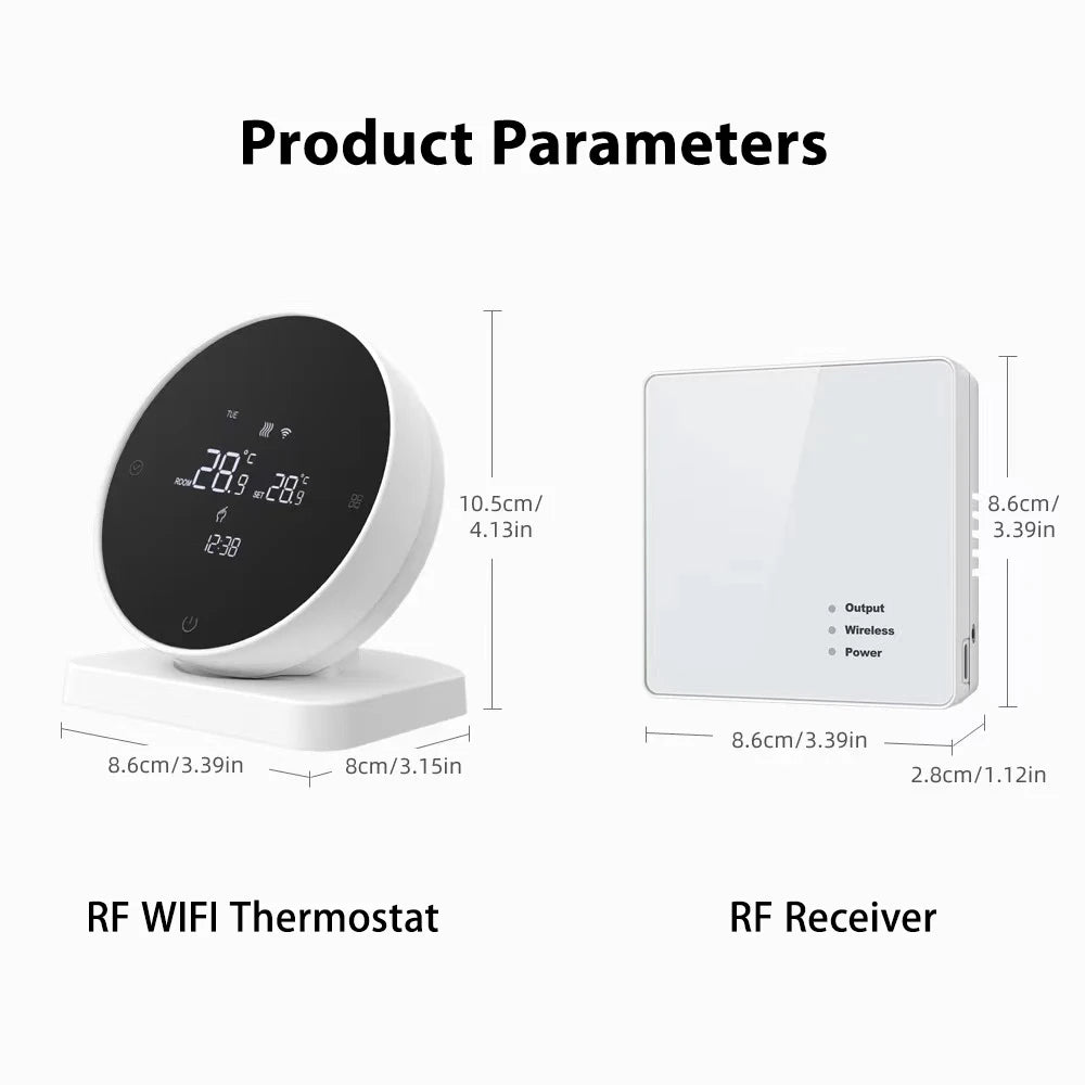 Wireless WiFi Thermostat for Gas Boiler Heating Tuya Battery RF Wireless Receiver Temperature Controller Alice Google Home by 54 Energy - Renewable Energy Store
