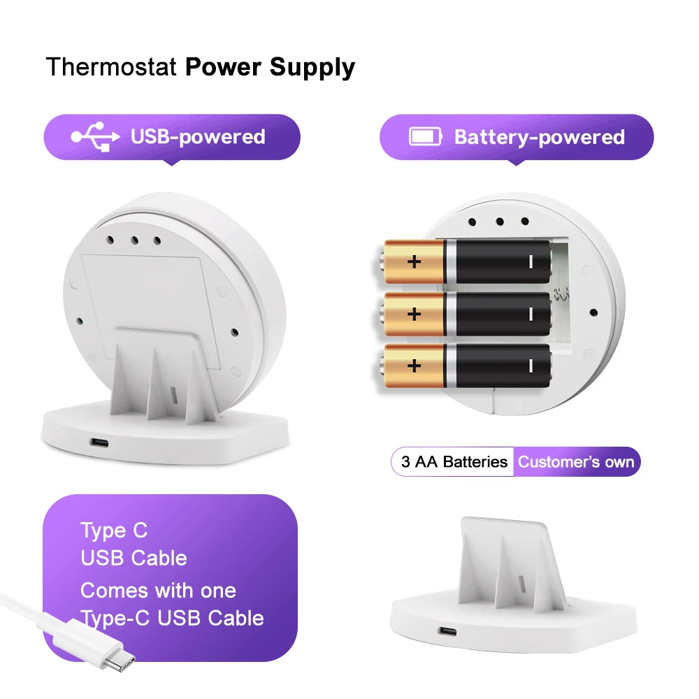 Wireless WiFi Thermostat for Gas Boiler Heating Tuya Battery RF Wireless Receiver Temperature Controller Alice Google Home by 54 Energy - Renewable Energy Store