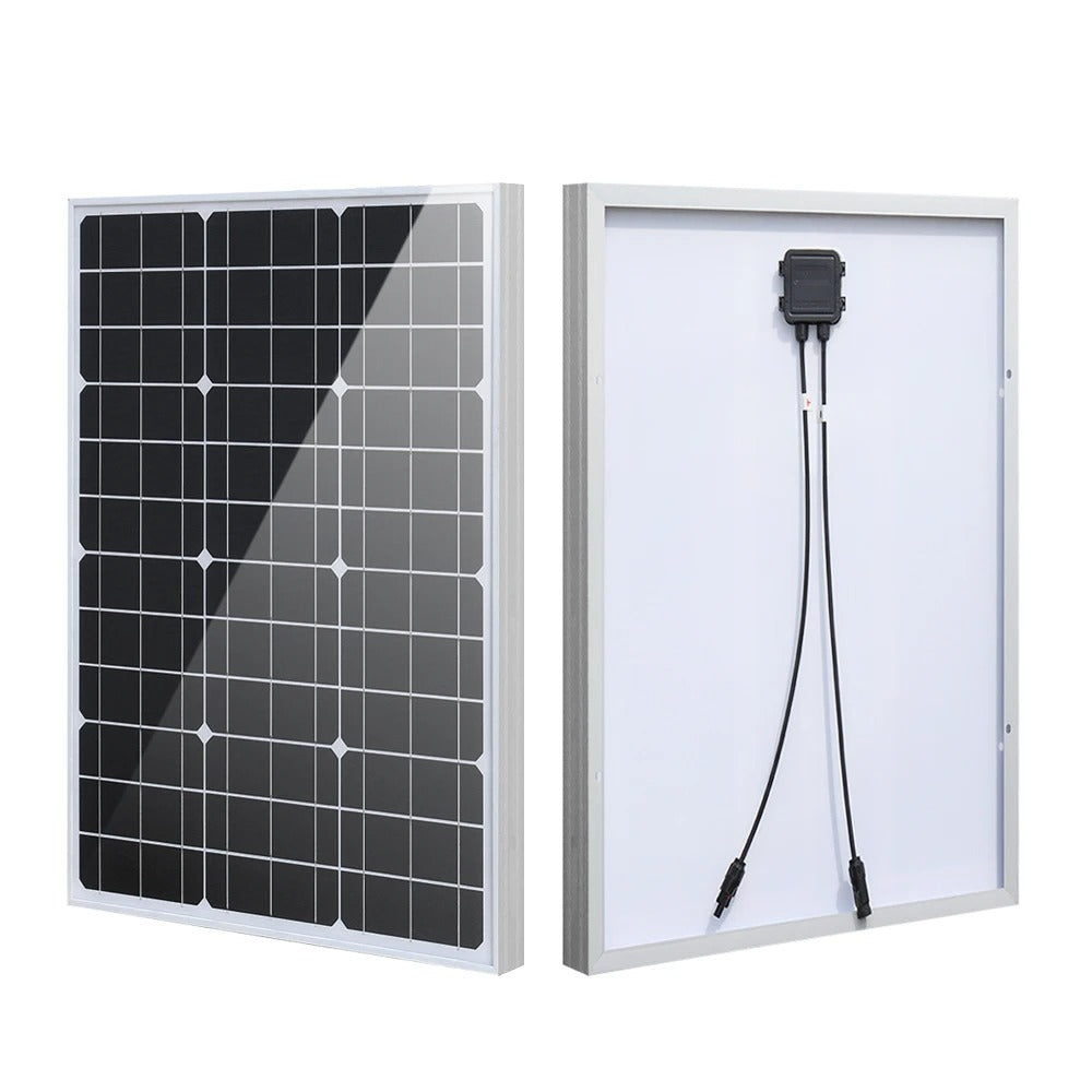 Wuzeck 50 Watt Solar Panel Rigid Glass Solar Module 50w 18v Cell Battery Charger Fast Home Outdoor Car Boat Camping 12v 24v 36v by 54 Energy - Renewable Energy Store